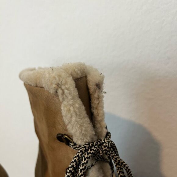 Stuart Weitzman Yukon Dyed Shearling Suede Block Heel Booties Women's Size 9 - Picture 7 of 10
